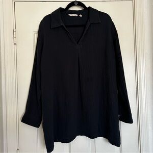 Soft Surroundings Ribbed Collared Top size xl